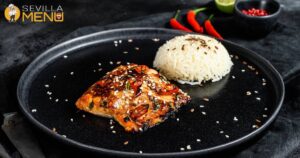 Recetas Salmon glaseado a la parrilla con miel aceite de oliva y ajo-Sevilla-DegustaMenu